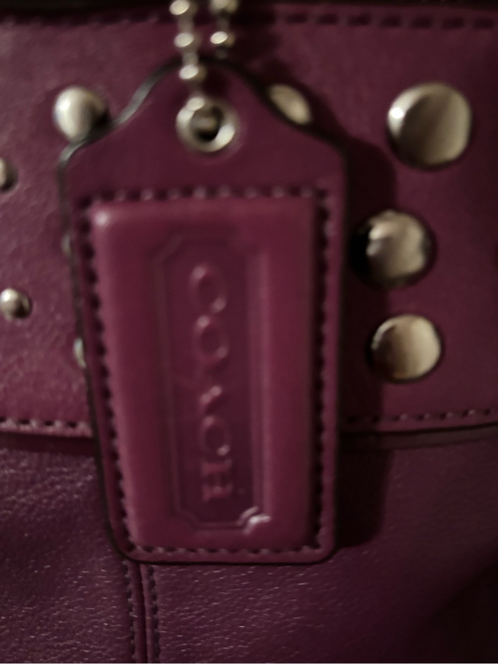 COACH ZOE EAST WEST TOTE  PLUM - Picture 4 of 12
